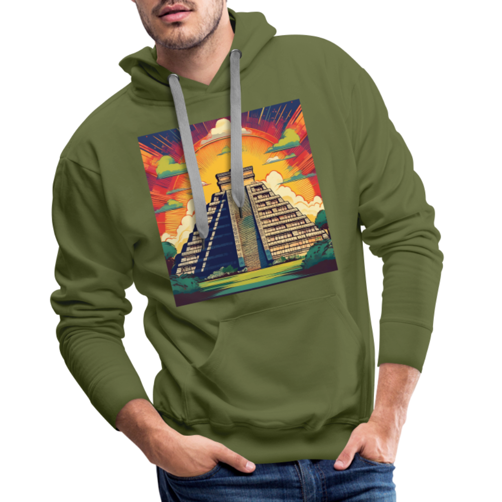 Hoodie Mexico "Pyramide" - Olivgrün