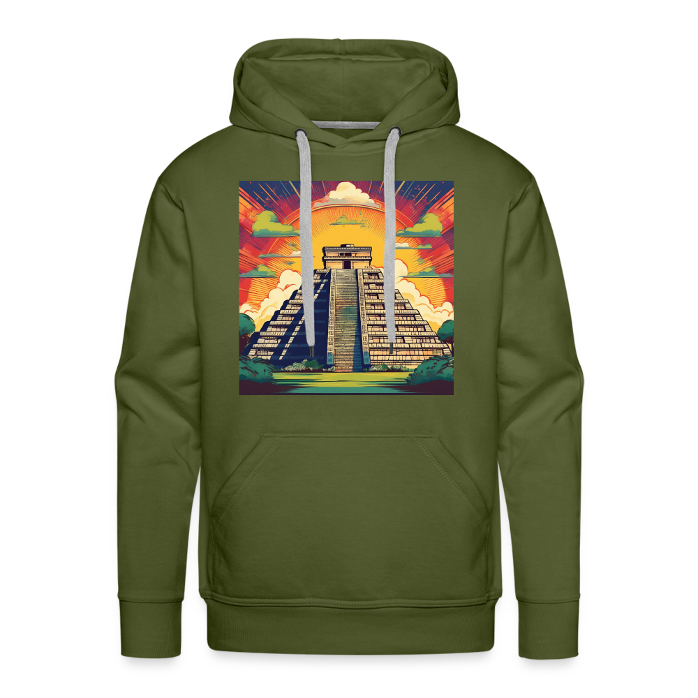Hoodie Mexico "Pyramide" - Olivgrün