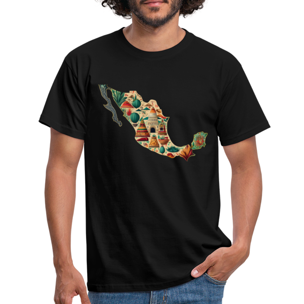 T-Shirt Mexico "Map" - Schwarz