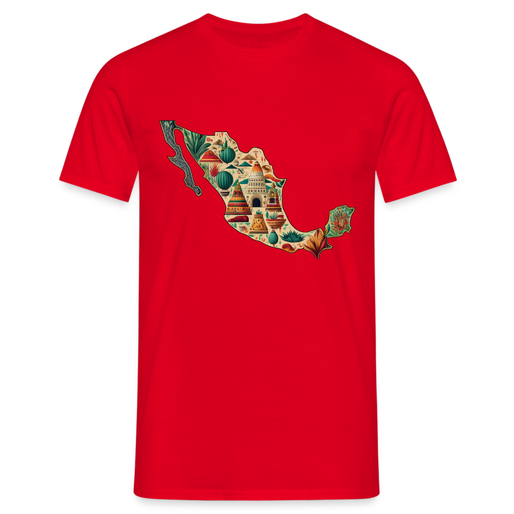 T-Shirt Mexico "Map" - Rot