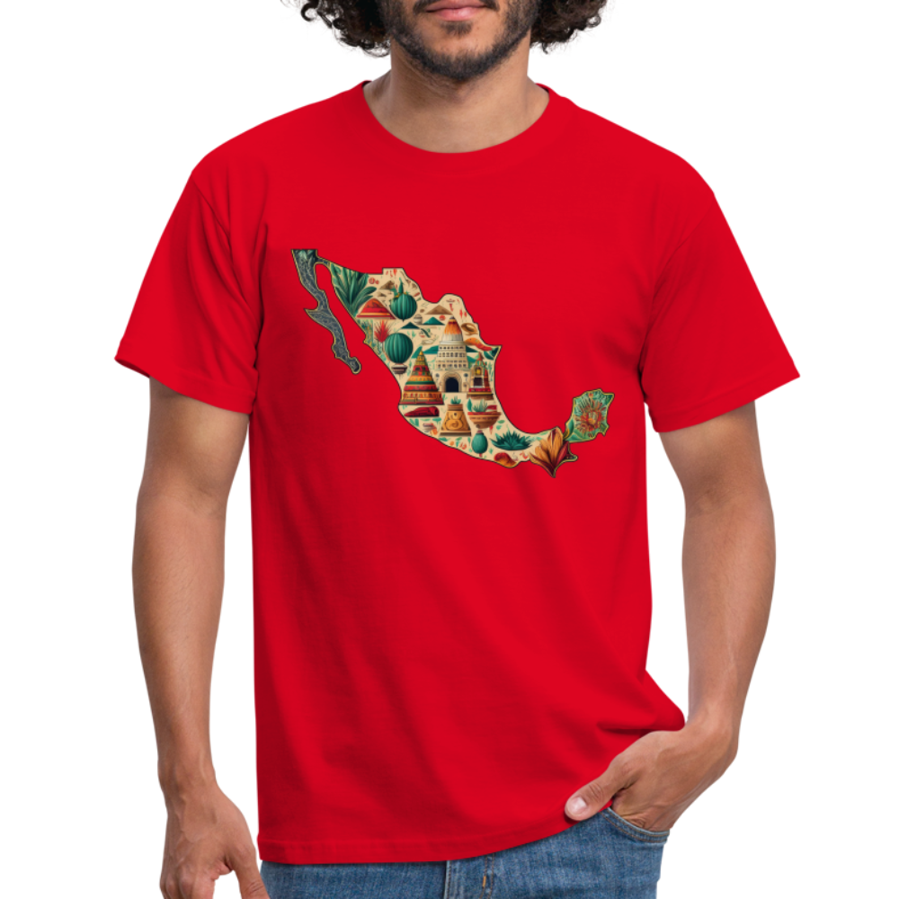T-Shirt Mexico "Map" - Rot