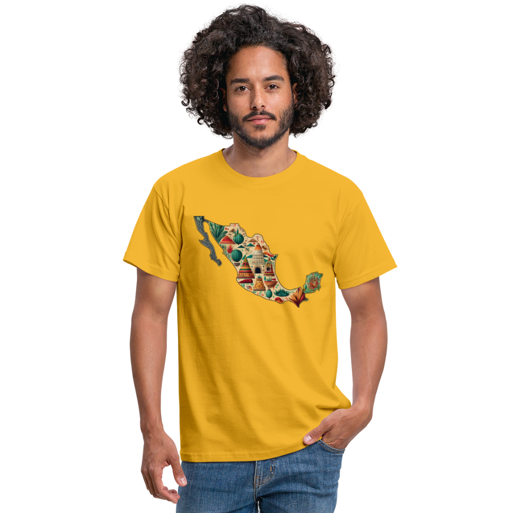 T-Shirt Mexico "Map" - Gelb