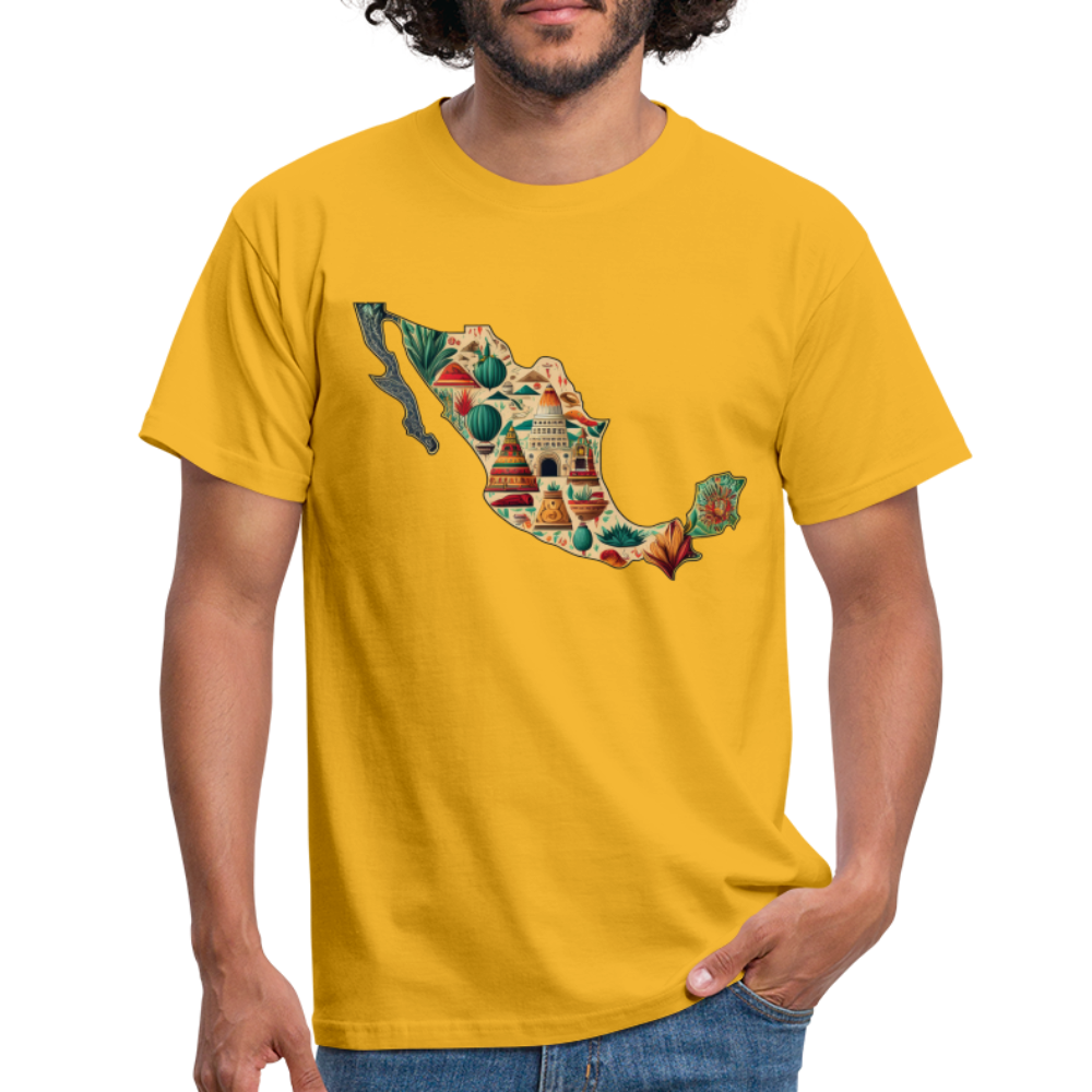 T-Shirt Mexico "Map" - Gelb