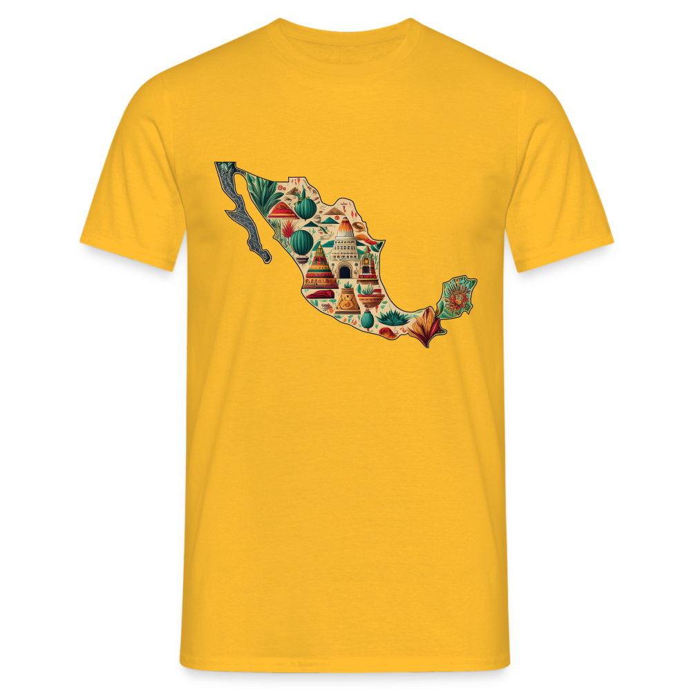 T-Shirt Mexico "Map" - Gelb