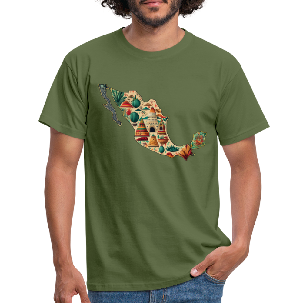 T-Shirt Mexico "Map" - Militärgrün