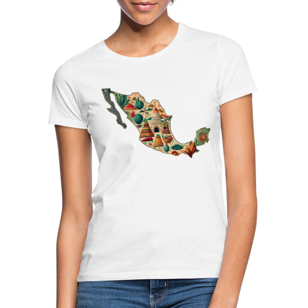 T-Shirt Ladies Mexico "Map" - Weiß