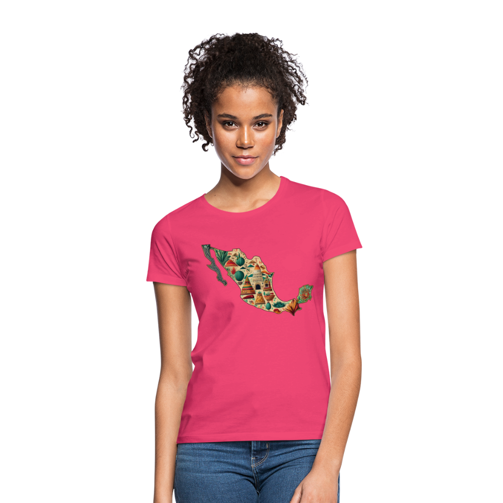 T-Shirt Ladies Mexico "Map" - Azalea