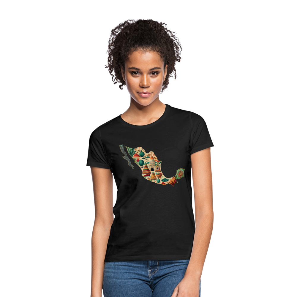 T-Shirt Ladies Mexico "Map" - Schwarz