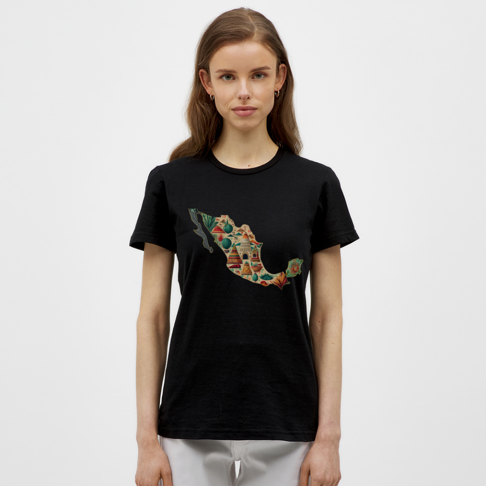 T-Shirt Ladies Mexico "Map" - Schwarz
