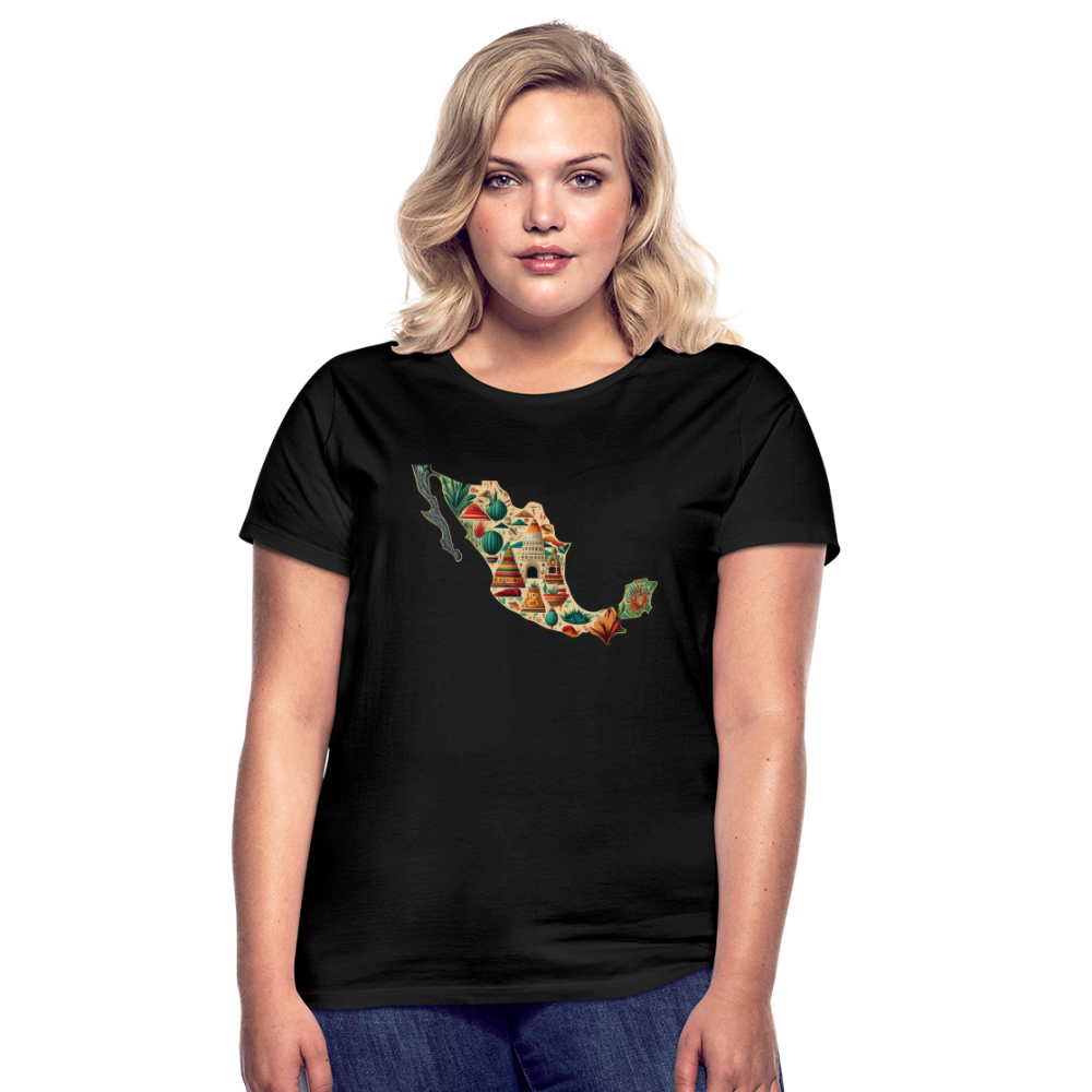 T-Shirt Ladies Mexico "Map" - Schwarz