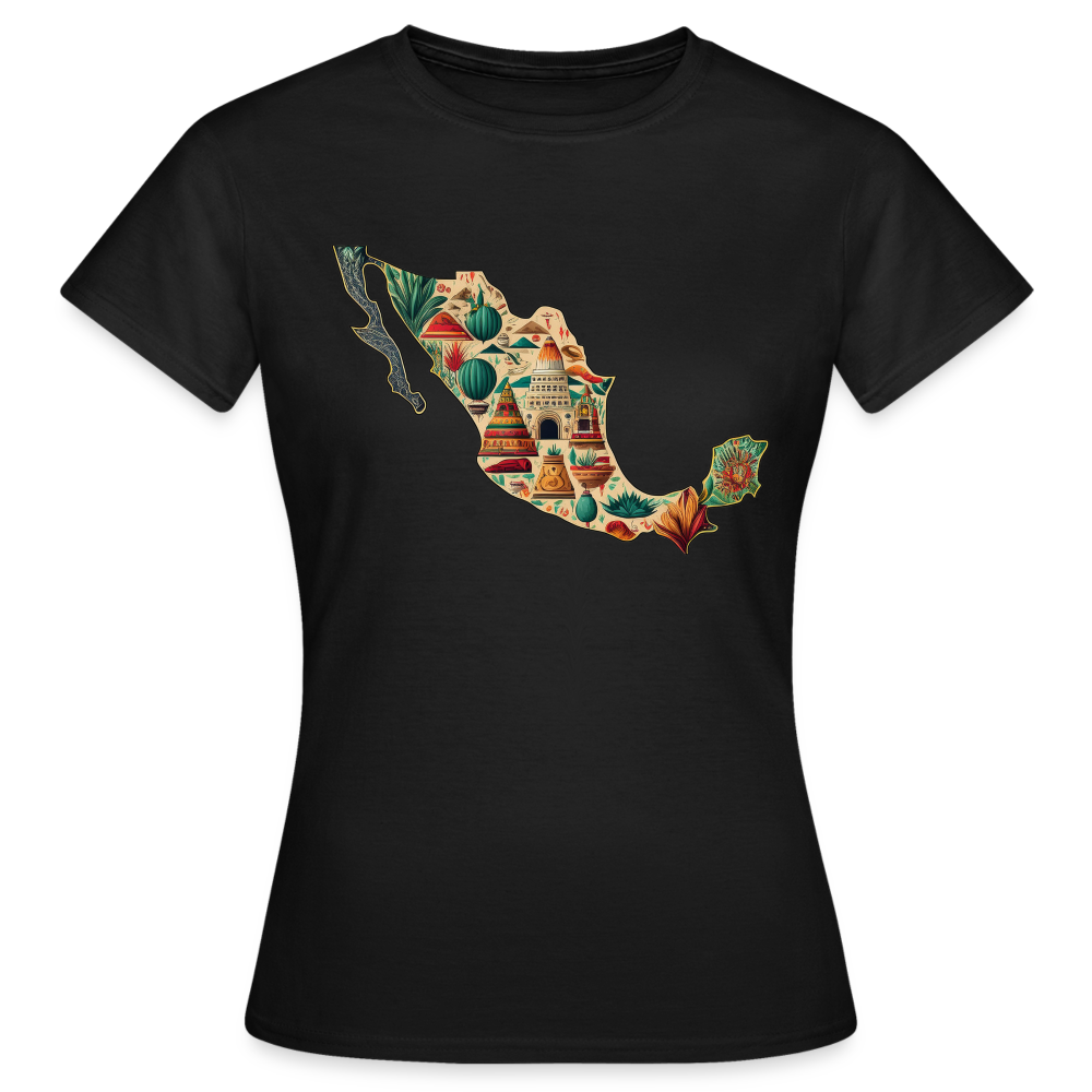 T-Shirt Ladies Mexico "Map" - Schwarz