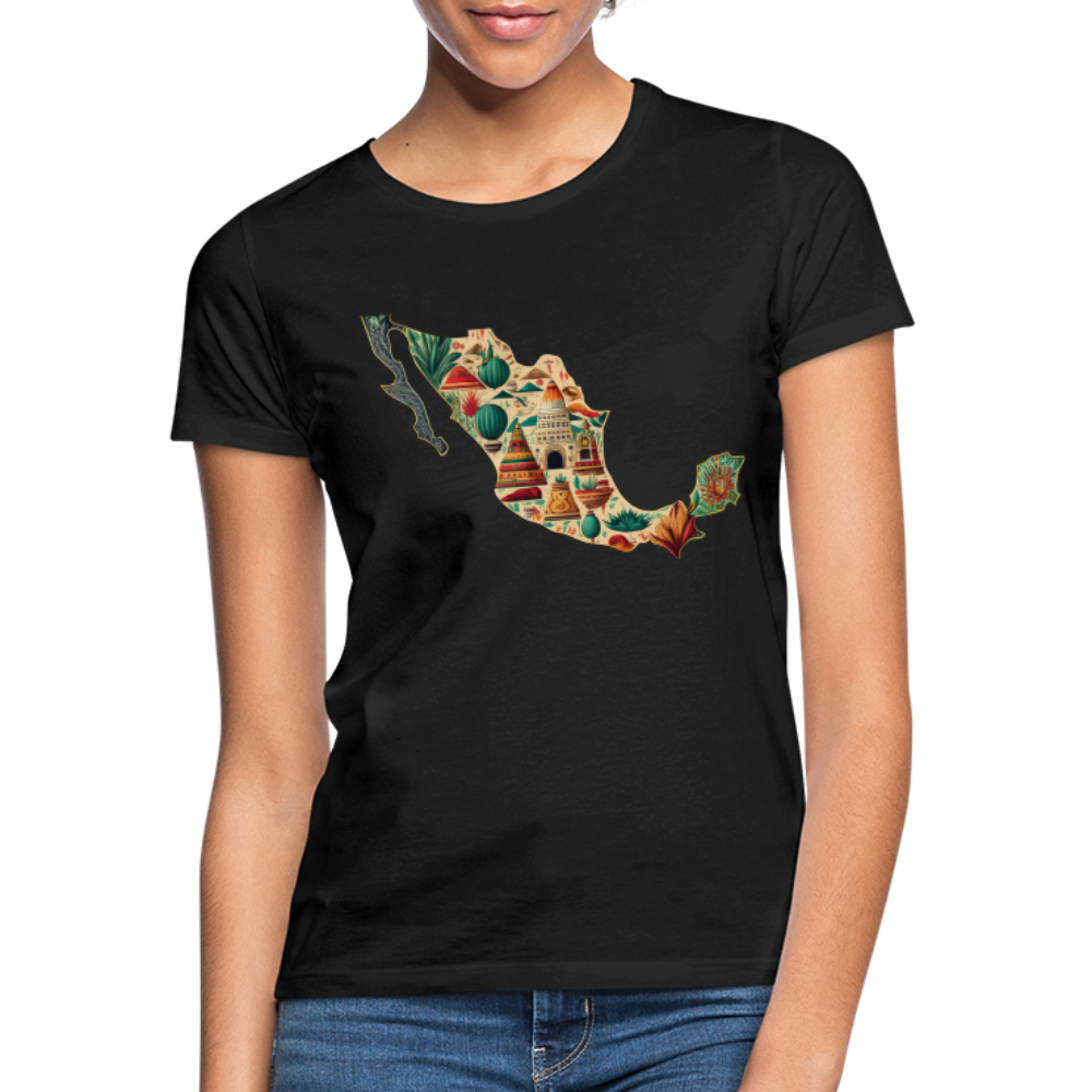 T-Shirt Ladies Mexico "Map" - Schwarz