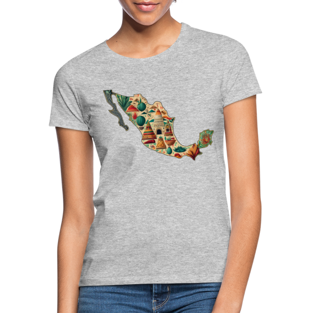T-Shirt Ladies Mexico "Map" - Grau meliert