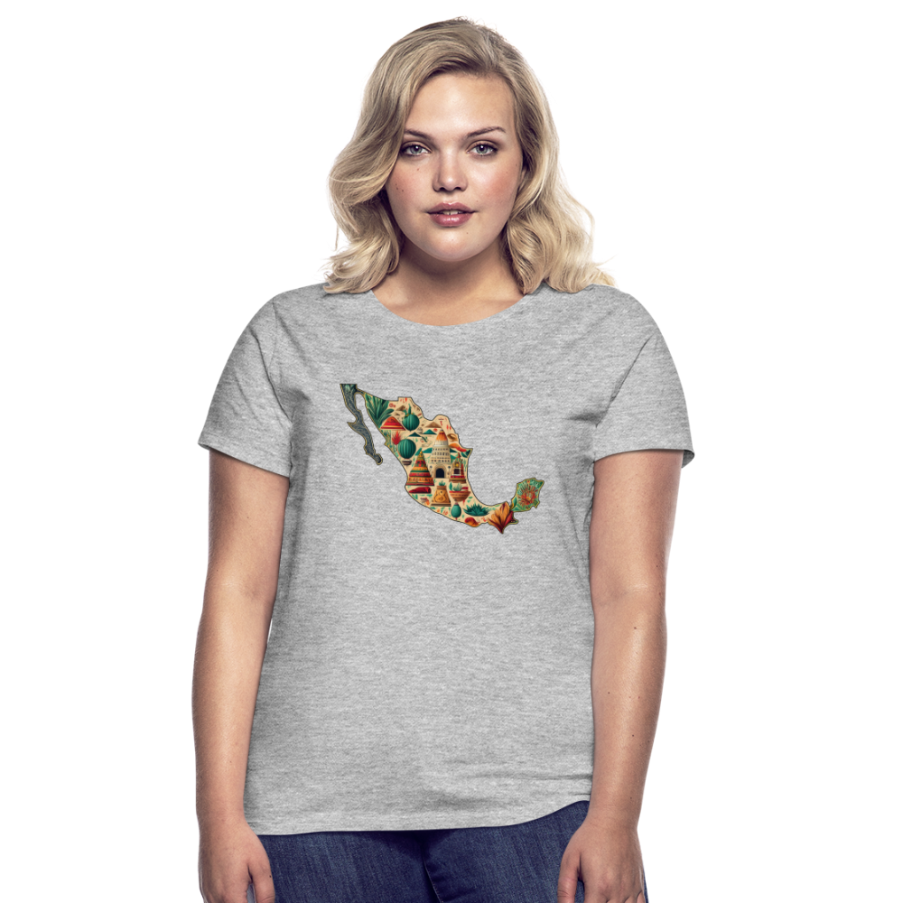 T-Shirt Ladies Mexico "Map" - Grau meliert