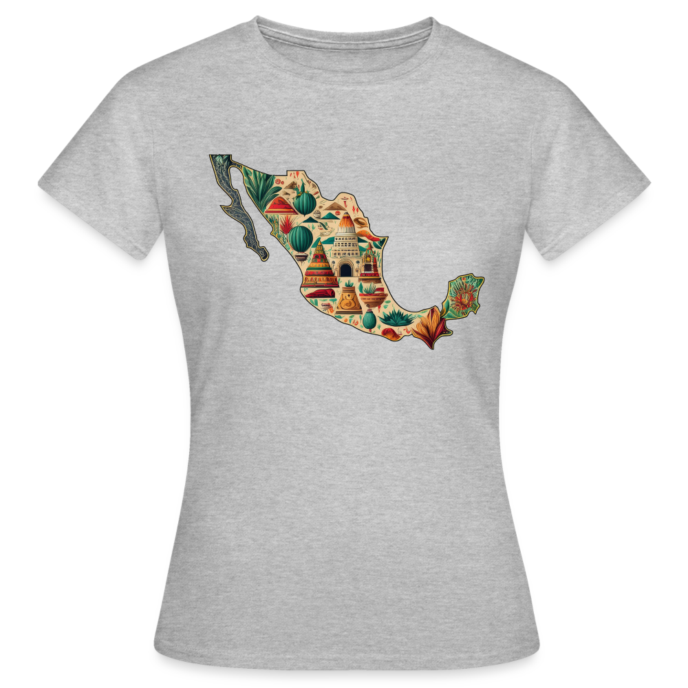 T-Shirt Ladies Mexico "Map" - Grau meliert