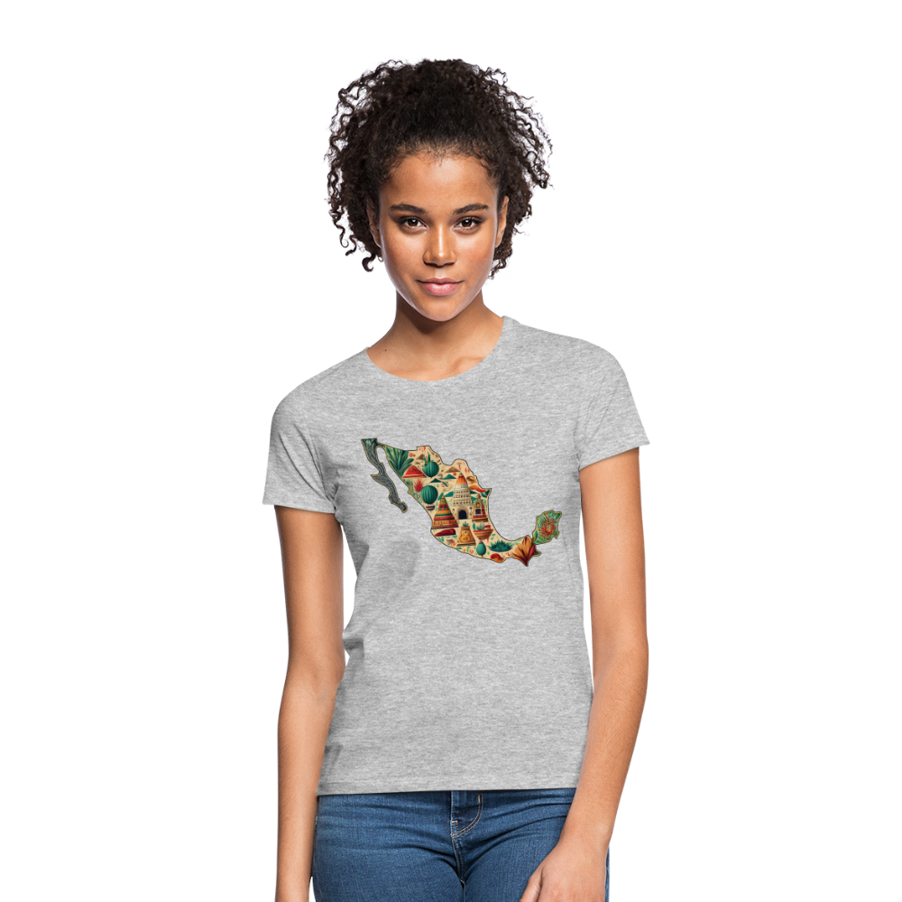 T-Shirt Ladies Mexico "Map" - Grau meliert