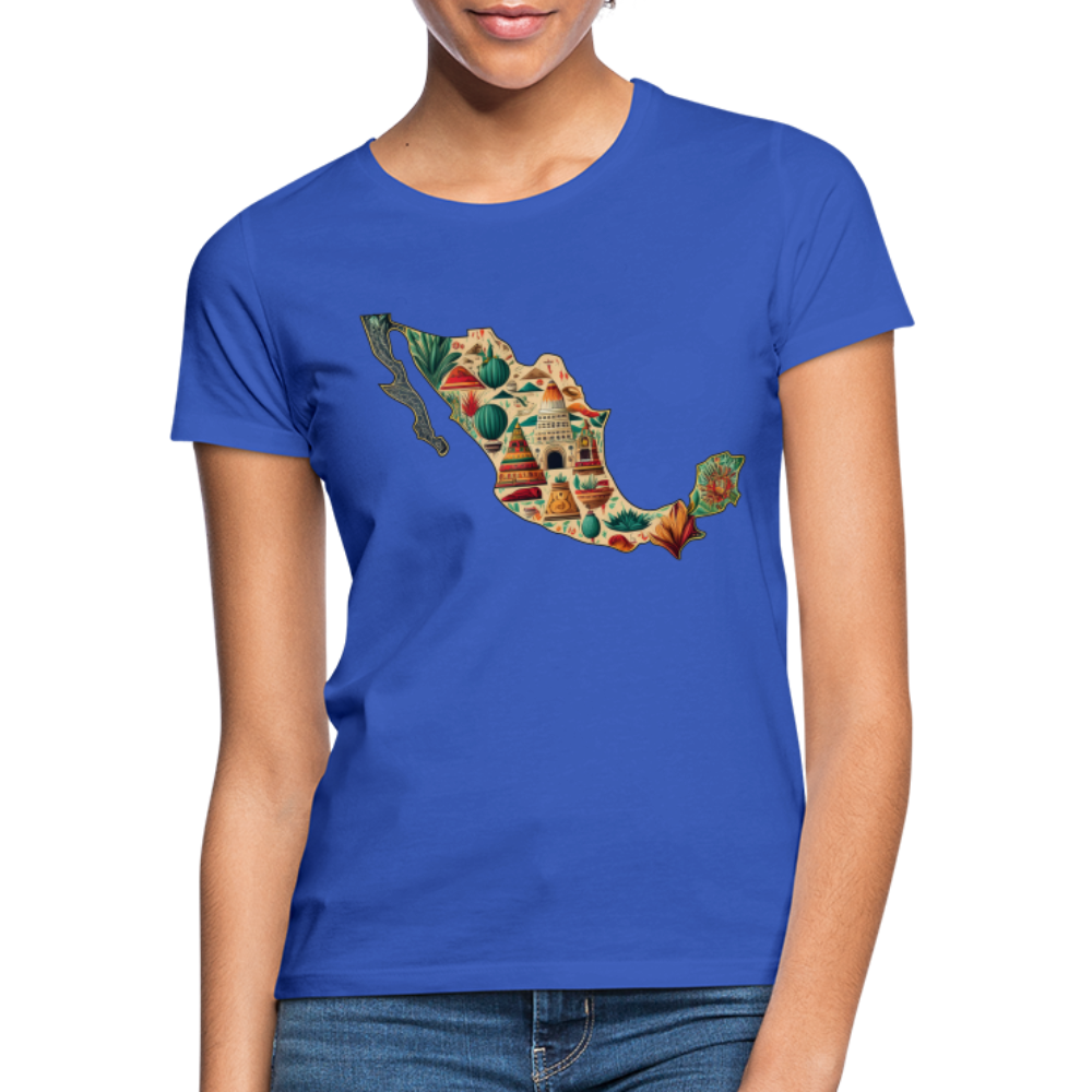 T-Shirt Ladies Mexico "Map" - Royalblau