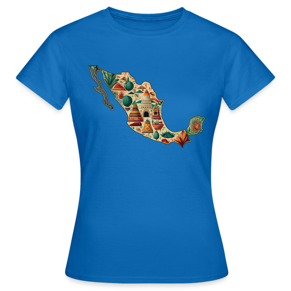 T-Shirt Ladies Mexico "Map" - Royalblau