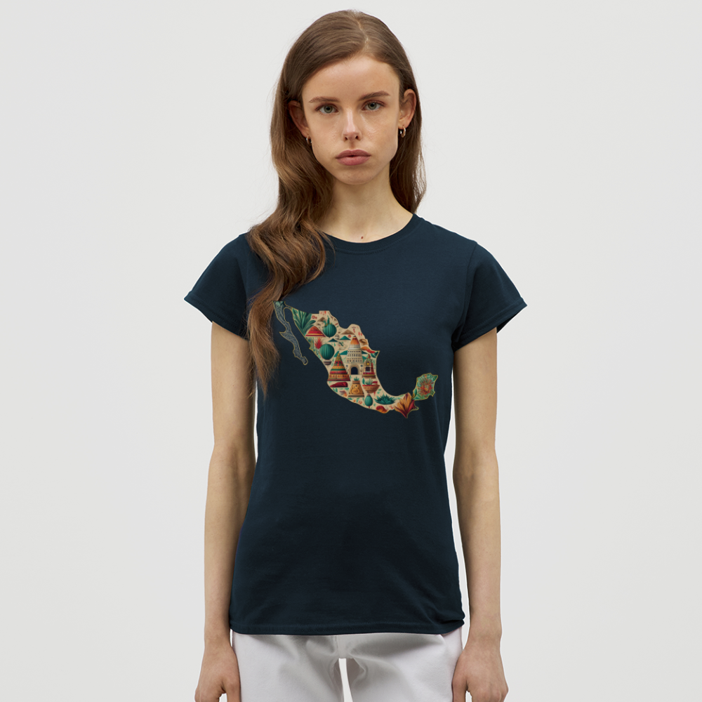 T-Shirt Ladies Mexico "Map" - Navy