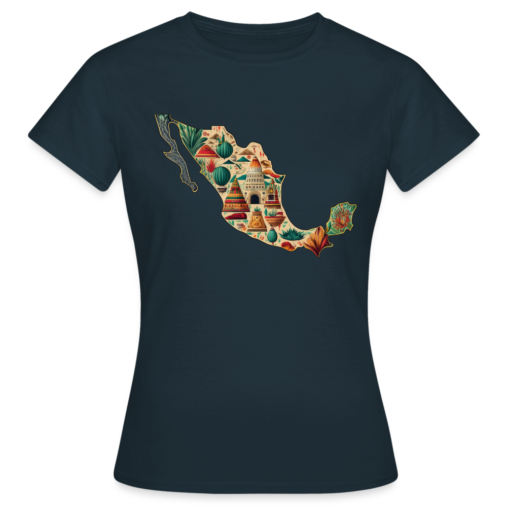 T-Shirt Ladies Mexico "Map" - Navy