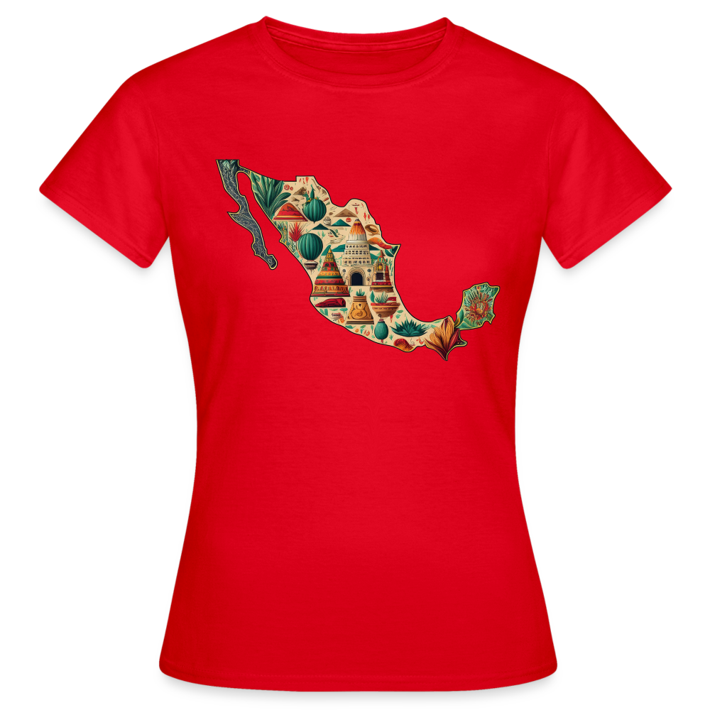 T-Shirt Ladies Mexico "Map" - Rot