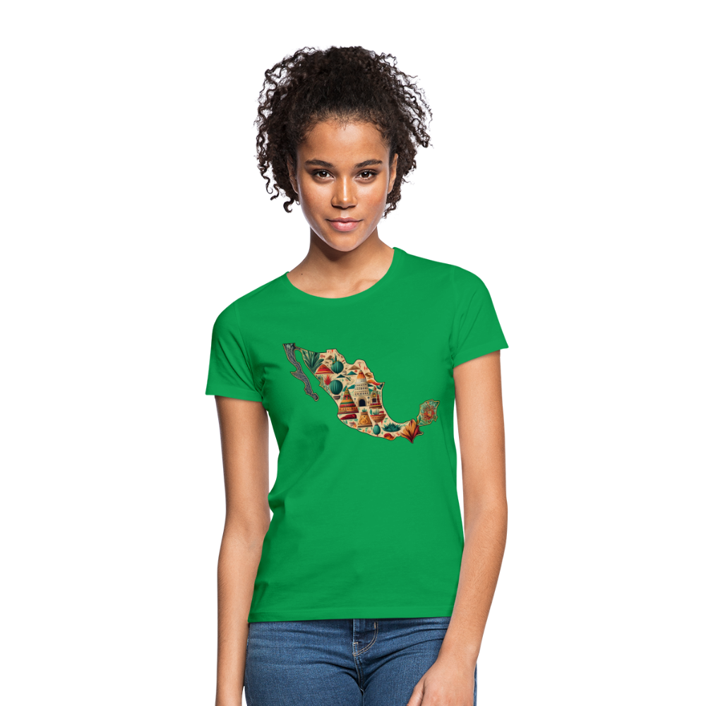 T-Shirt Ladies Mexico "Map" - Kelly Green