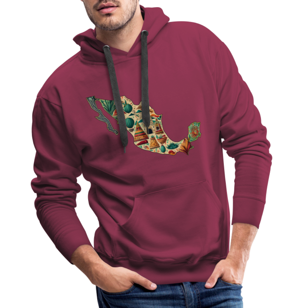 Hoodie Mexico "Map" - Bordeaux