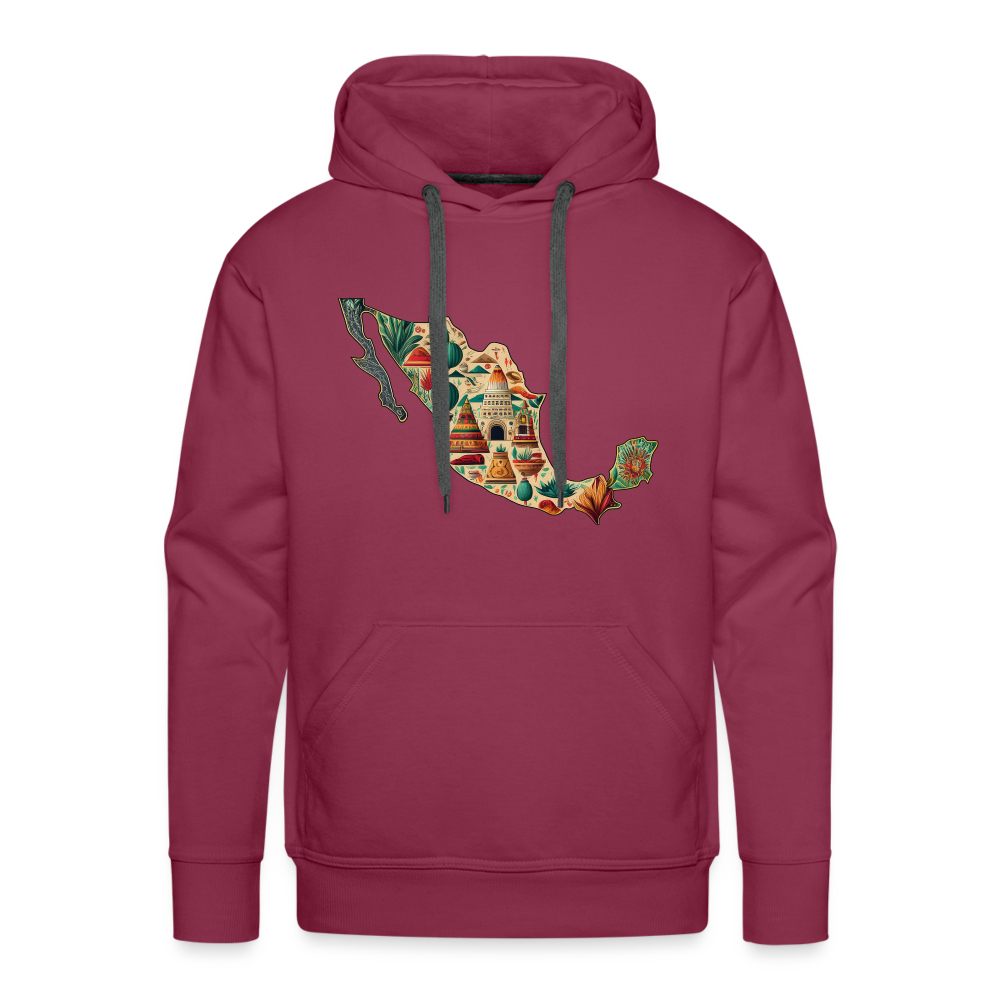 Hoodie Mexico "Map" - Bordeaux