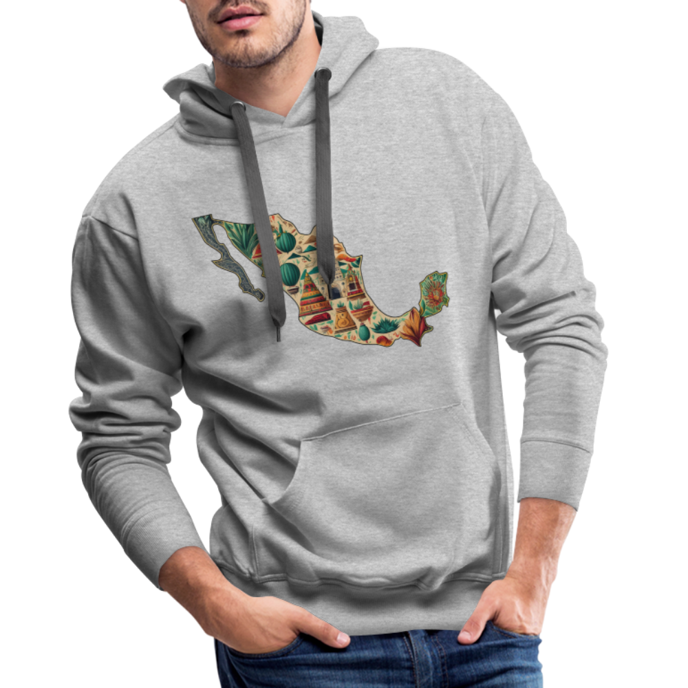 Hoodie Mexico "Map" - Grau meliert