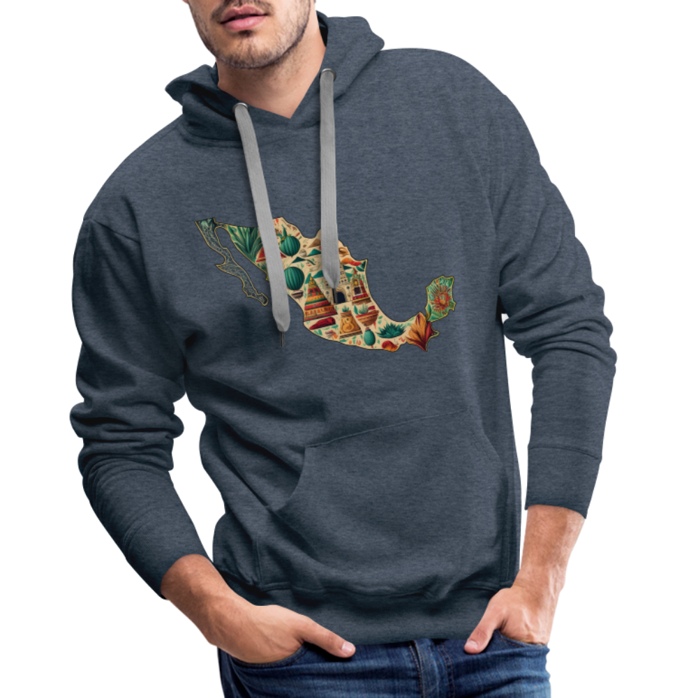Hoodie Mexico "Map" - Jeansblau