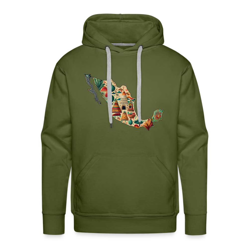 Hoodie Mexico "Map" - Olivgrün
