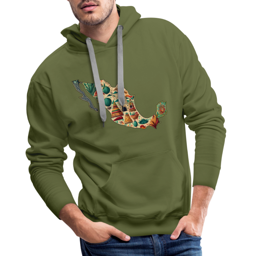 Hoodie Mexico "Map" - Olivgrün