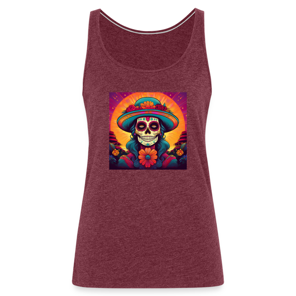 Tanktop Ladies Mexico "Mujer" - Bordeauxrot meliert
