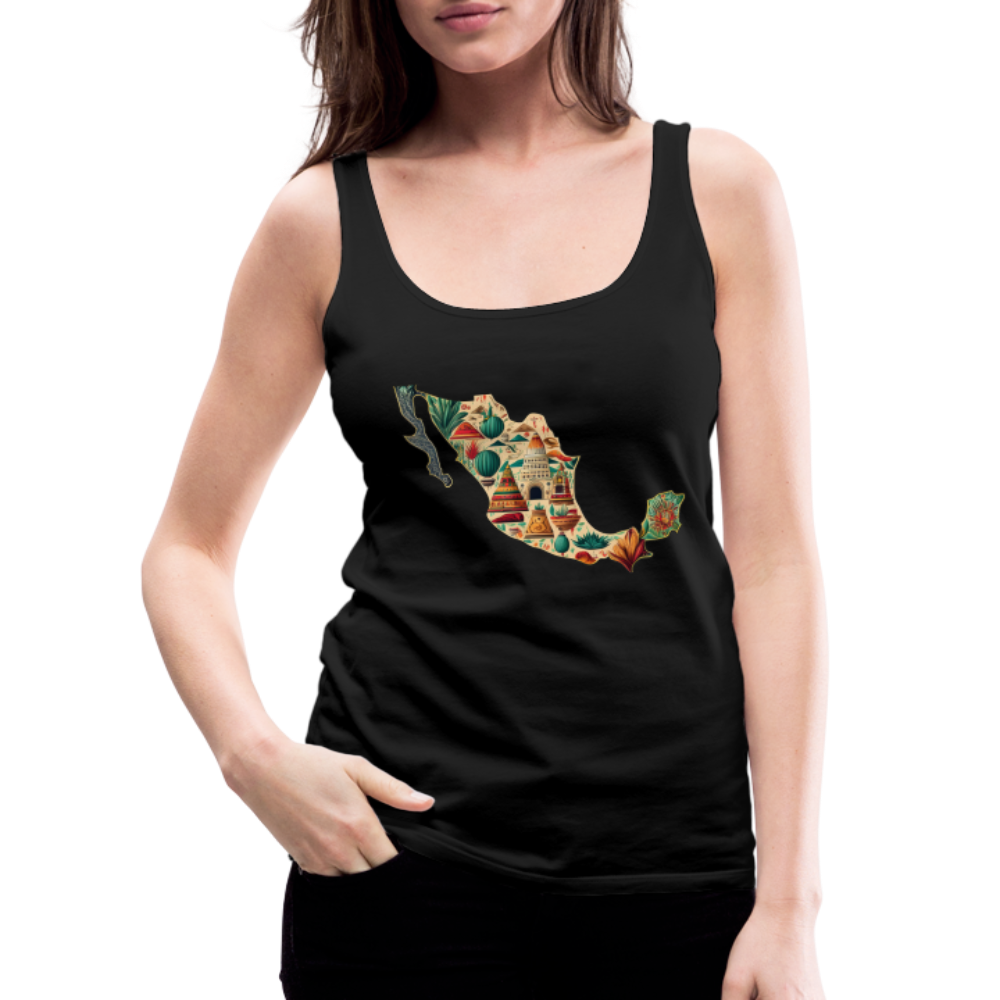 Tanktop Ladies Mexico "Map" - Schwarz