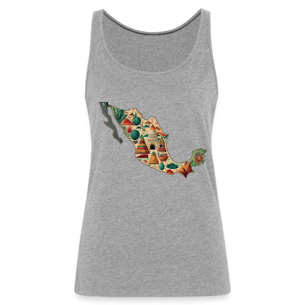 Tanktop Ladies Mexico "Map" - Grau meliert