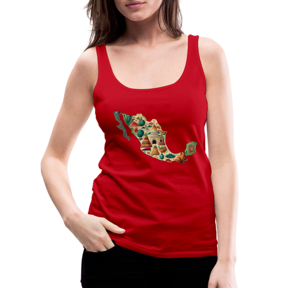Tanktop Ladies Mexico "Map" - Rot