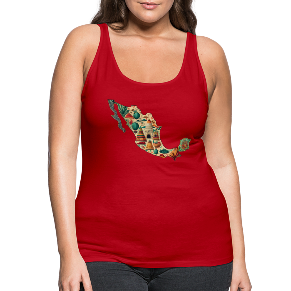 Tanktop Ladies Mexico "Map" - Rot