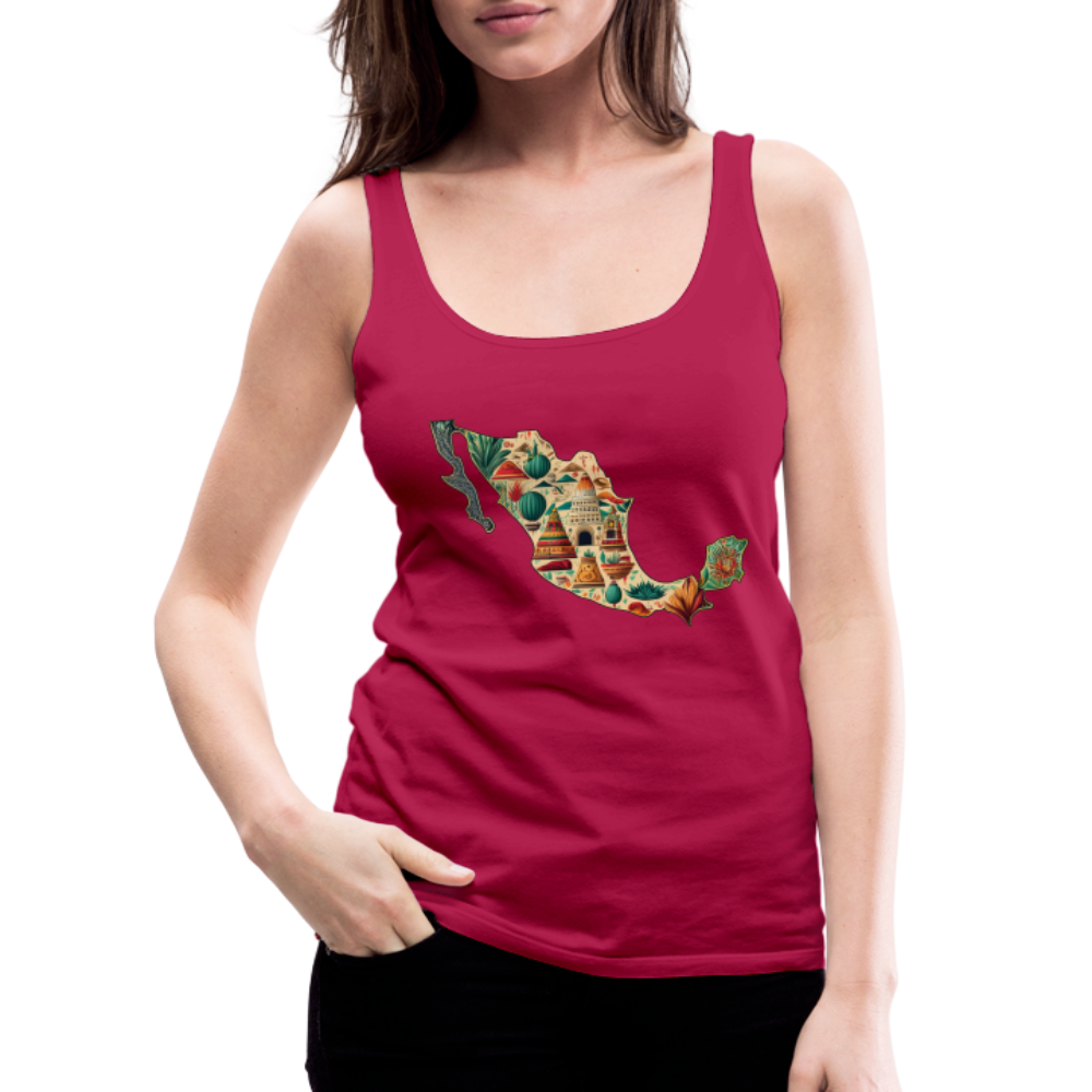 Tanktop Ladies Mexico "Map" - dunkles Pink