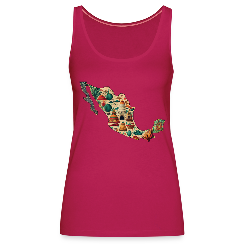 Tanktop Ladies Mexico "Map" - dunkles Pink
