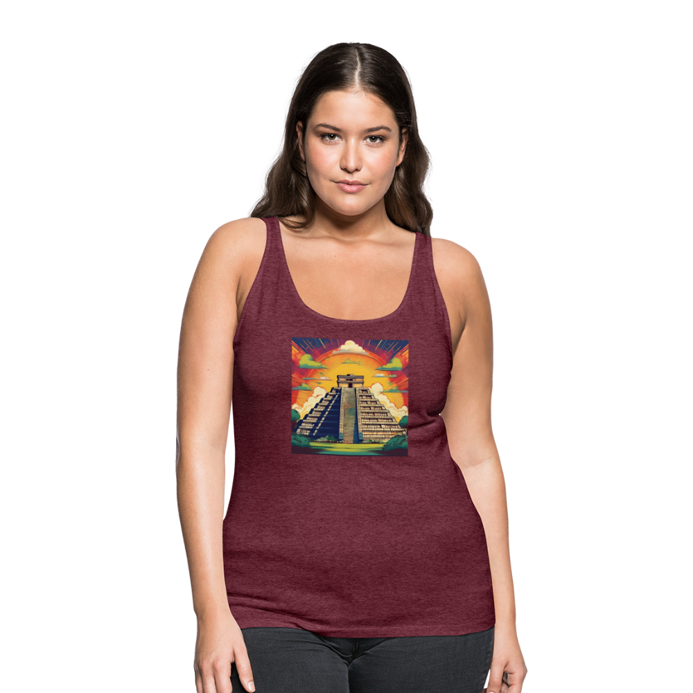 Tanktop Ladies Mexico "Pyramide" - Bordeauxrot meliert