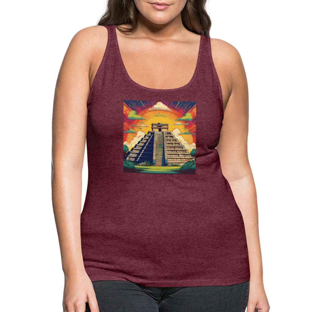 Tanktop Ladies Mexico "Pyramide" - Bordeauxrot meliert