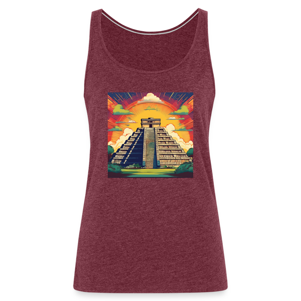 Tanktop Ladies Mexico "Pyramide" - Bordeauxrot meliert