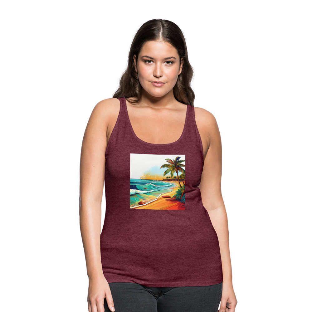 Tanktop Ladies Mexico "Paradise Cancun" - Bordeauxrot meliert