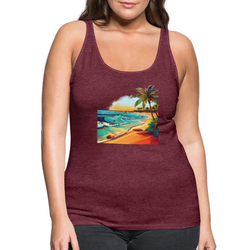 Tanktop Ladies Mexico "Paradise Cancun" - Bordeauxrot meliert