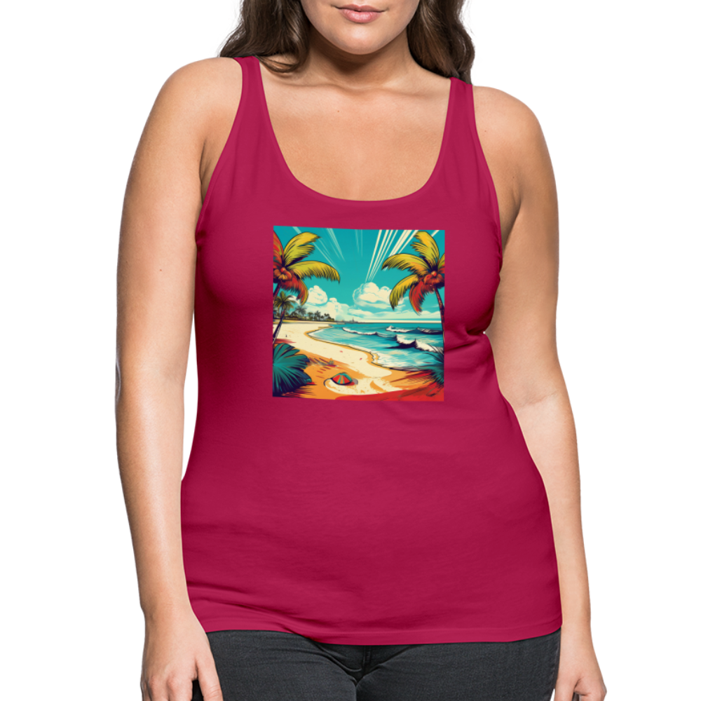 Tanktop Ladies Mexico "Paradise Tulum" - dunkles Pink