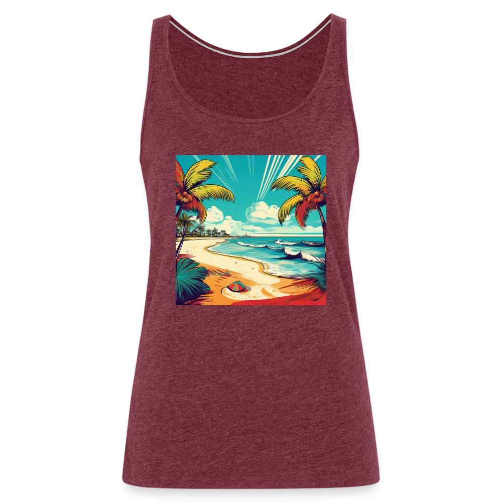 Tanktop Ladies Mexico "Paradise Tulum" - Bordeauxrot meliert