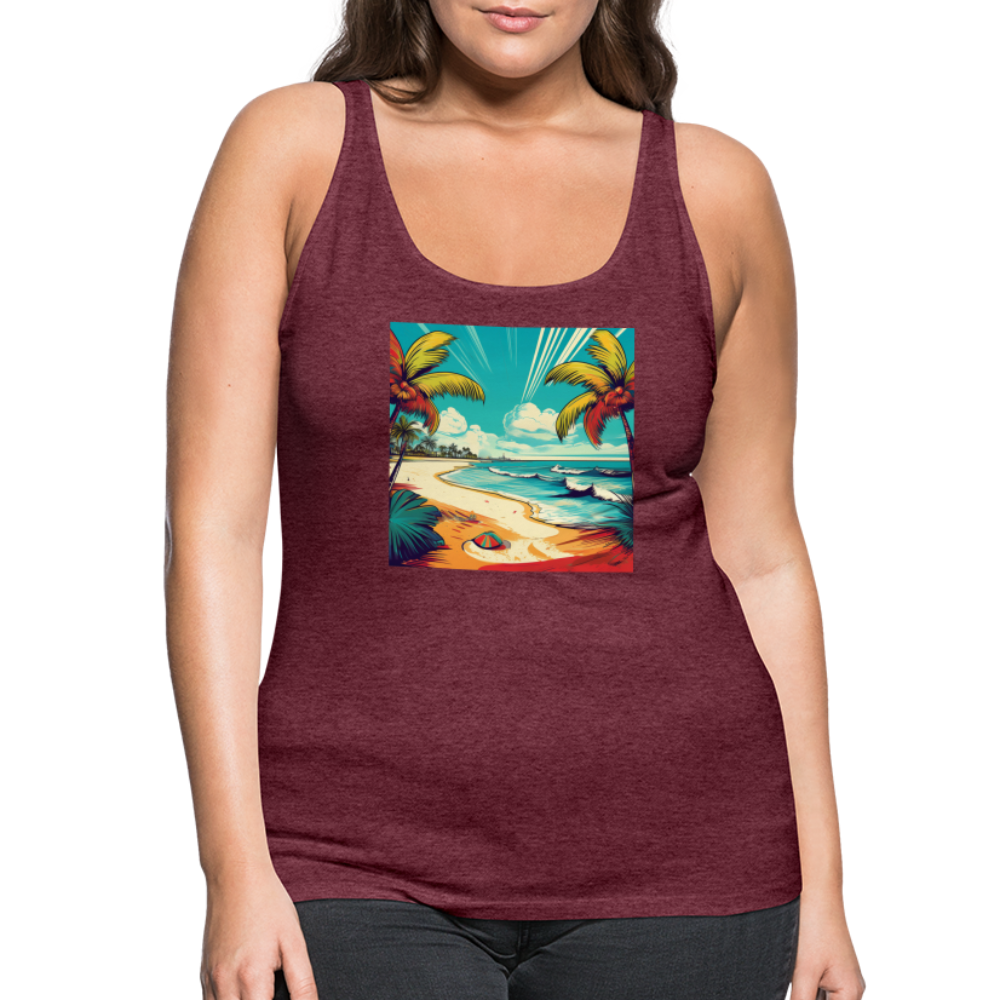 Tanktop Ladies Mexico "Paradise Tulum" - Bordeauxrot meliert