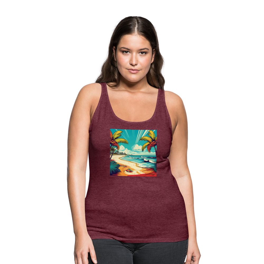 Tanktop Ladies Mexico "Paradise Tulum" - Bordeauxrot meliert