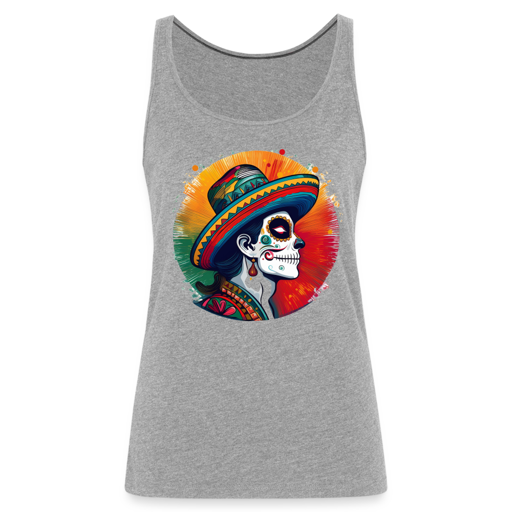 Tanktop Ladies Mexico "La Catrina Side" - Grau meliert