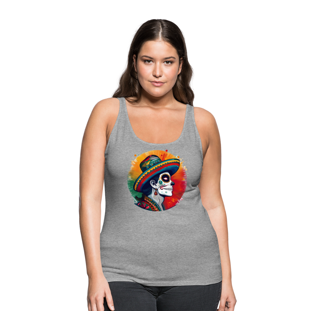 Tanktop Ladies Mexico "La Catrina Side" - Grau meliert